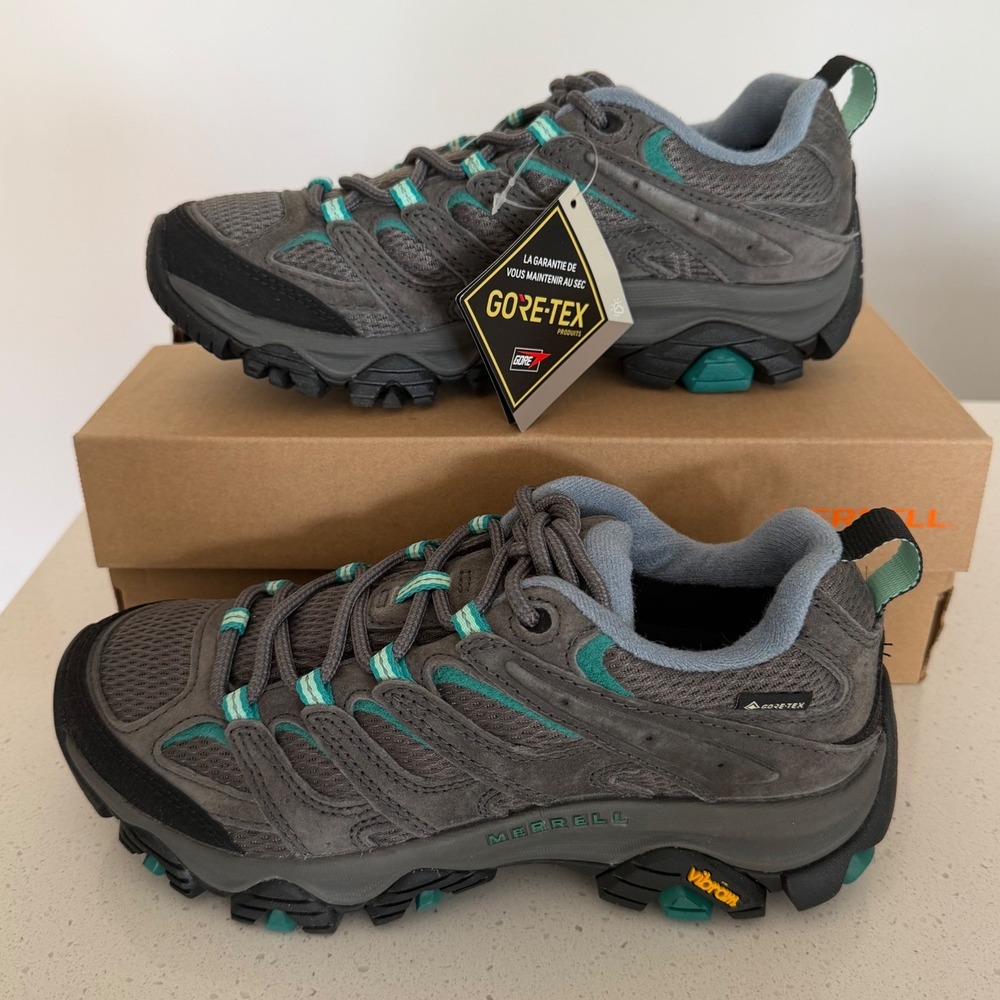 Merrell Moab 3 GTX Womens Hiking Shoes Size 7 Granite Marine J500234 Gore-Tex